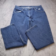 Wrangler Jeans Pants Mens 38 Blue Denim Casual Outdoors Preppy Men 38x30 - $25.72