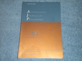 Australian Journal of Philosophy: Vol 81, No. 4, December 2003 - $9.95