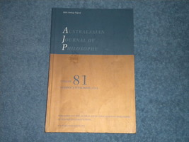 Australian Journal of Philosophy: Vol 81, No. 3, September 2003 - $10.95