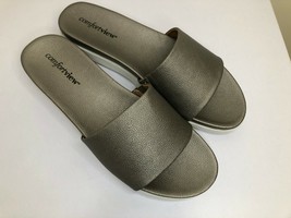 Comfortview Women&#39;s Slip-On Leather Flat Shoes willa#27669 Silver Size 8 US - $163.17 MXN