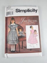 Simplicity 7847 Just Like You Sewing Pattern Girl Doll Dress Sz HH 3 4 5... - £5.43 GBP