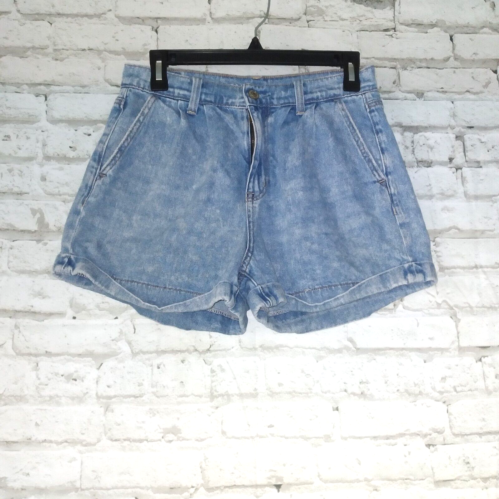 American Eagle Shorts Womens 4 Blue Mom Shorts High Rise Denim Cuffed 90s - £14.97 GBP