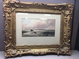 Vintage Signed Watercolor Painting by Theodore Rousseau 1939 - COWS - £2,365.51 GBP