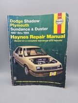 Haynes Repair Manual 1987 - 1994 Dodge Shadow &amp; Plymouth Sundance &amp; Dust... - $8.30