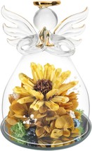Angel Figurines Gifts for Women Preserved Flower Gifts in Glass Angel Gifts for  - £38.93 GBP