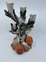 Fitz &amp; Floyd 1988 Halloween 3-Branch Candle Holder Ghost Vulture Pumpkin... - $148.49
