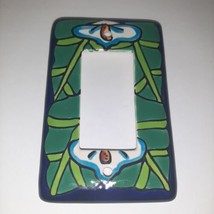 TalaMex Mexican Ceramic Wall Plate Lily GFI/Rocker Switch Plate Blue/Green - $14.85