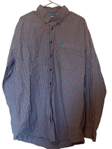 Cinch Mens Multicolor Plaid Cotton Long Sleeve Button-Down Shirt Size XL - $20.57