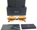 PRADA Sunglasses SPR 65Z ZVN-02Z Shiny Gold Tortoise Round Frames Orange... - £132.79 GBP