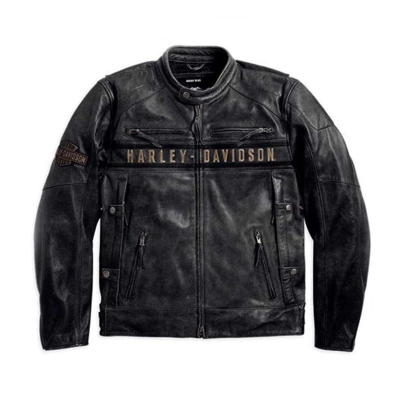 Harley-Davidson Men’s Passing Link Triple Vent Real Leather Jacket