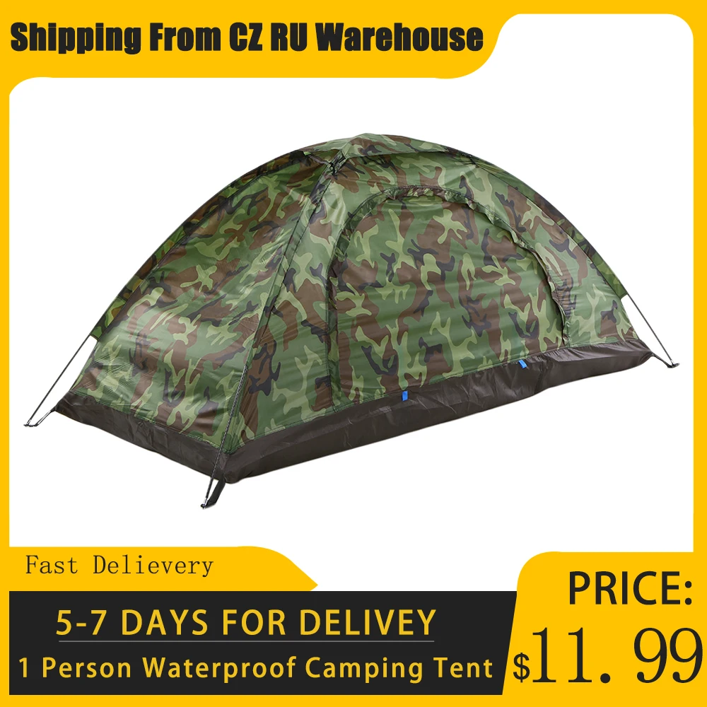 Camping Tents 1 Person Waterproof Camping Tent PU1000mm Polyester Fabric... - £15.72 GBP+
