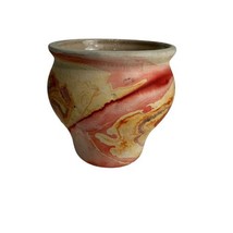 nemadji indian Southwestern pottery orange red vintage Home Decor Vase Small Pot - £19.39 GBP