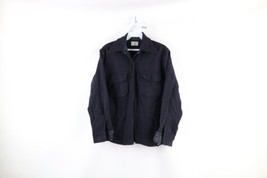 Vintage 60s Streetwear Girls Large Thrashed Wool CPO Button Shirt Jacket USA - £35.57 GBP