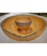 Treasure Craft USA Large Serving Chip&amp;Dip Bowl Southwestern 13&quot; &amp; 5&quot; - $519.39 MXN