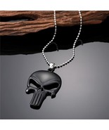 Punisher Necklace Punisher Black Metal Skull Emblem Pendant Punisher Key... - £3.54 GBP