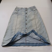 Buffalo David Bitton Women's Blue Cotton Blend Denim Distressed Skirt Size 29 image 14