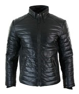 Jacket Leather Biker Motorcycle Racer Men Mens Skin Cafe Soft Vintage Bl... - $2,580.42 MXN