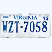 2013 United States Virginia Base Passenger License Plate WZT-7058 - $225.96 MXN