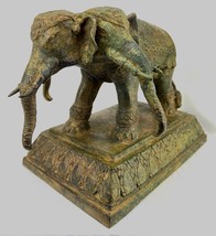 Ancien Thai Style Bronze Erawan Airavata Ou Éléphant Statue - 23cm/9 &quot; Grand - £585.54 GBP
