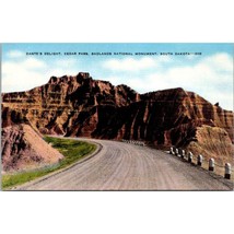 Vintage Linen Postcard, Dantes Delight Cedar Pass Badlands National Monument - £6.27 GBP