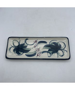 Vtg Gail Pittman Rectangular Tray Blue Floral Signed Dated Trinket Serving  - $27.10 CAD