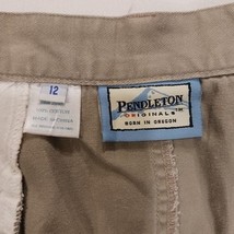 Pendleton Original Women's Beige/Khaki Cotton Rear Slit Denim Skirt Size 12 image 3