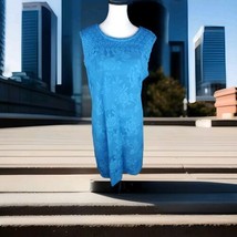 Karl Lagerfeld Paris Dress Size 14 Lace Sleeveless Blue Shift NEW  - $33.65