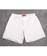 Vtg Levis Shorts Women 14 White Denim Classic Fit Stretch Jeans Y2K Batwing - £13.34 GBP