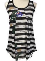 Women Sheer Tank Tunic Black White Stripe By Blue Butterfly Size Medium - $22.99