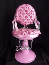 Beauty Salon shop Chair Battat fits 18" American Girl doll our generation Pink - £25.40 GBP