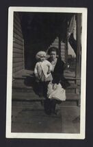 SNAPSHOT from ALBUM * Sitting on Porch steps Mom and her little girl &amp; b... - $7.87
