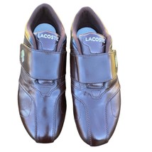 Lacoste Sport Active Futur Strap Low Top Shoe Men 10.5 Brown Leather Hook n Loop - £43.15 GBP