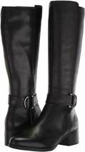 New Naturalizer Black Leather Tall Riding Boots Size 7.5 M Wide Calf $199 - £92.91 GBP