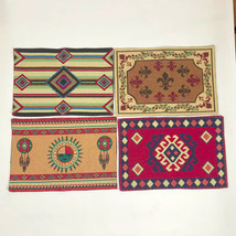 Kinera Southwestern Design Tapestry Jacquard Set of 4 Different Place mats #X023 - £15.95 GBP