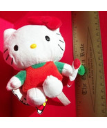 Hello Kitty Plush Doll Christmas Holiday Stuffed Animal Cat Candy Cane Tag - £14.93 GBP