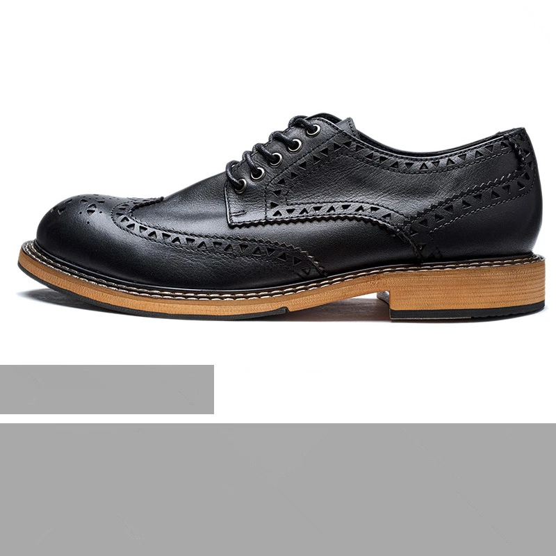 N carved wing tips brogue shoes men s genuine leather british style retro trend cowhide thumb200