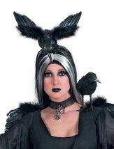 Halloween - Headband with Large Feathered Crow - $19.41