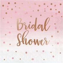 Rose and Gold All Day Bridal Shower 3-Ply Lunch Napkins Wedding Decorations - £8.78 GBP