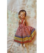 Vintage Plastic Doll. Eyes Open &amp; Close. Pretty dress &amp; hat. - £11.84 GBP
