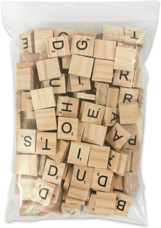 200 Pcs Scrabble Letters - 2 Complete Sets 200 Pcs in 1 Pack - Wood Tiles - Grea - $12.85