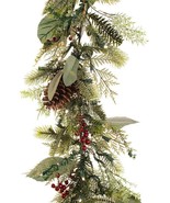 9 Foot Artificial Christmas Garland - Winter Frost Collection Natural De... - £97.30 GBP