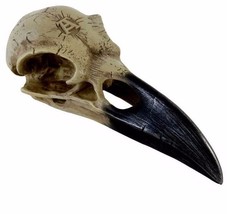 Alchemy Gothic Corvus Alchemia Raven Crow Skull 6.5&quot; Long Resin Statue Decor V16 - $22.95