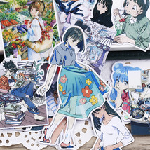 21 Pcs Cute Girl Stickers Set Retro Anime Style Scrapbook Diary Journal Decor - £6.23 GBP