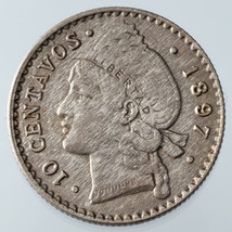 1897-P Dominican Republic 10 Centavos Silver Coin in AU Condition KM #13 - $3,951.47 MXN