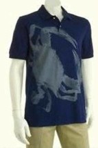 Mens Polo Shirt Chaps Short Sleeve Blue Crab Pique Vented 2 Button Placket-sz S - £11.70 GBP