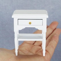 AirAds Dollhouse 1:12 scale miniature furniture night stand side table white - £6.04 GBP