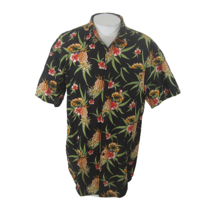 Holton Canvas Cloth Men Hawaiian shirt p2p 27&quot; 3XL aloha luau tropical pineapple - £15.81 GBP