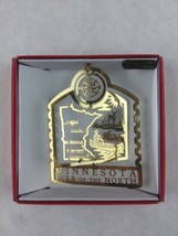 Nations Treasures Minnesota Star of North 24K Brass Metal Ornament Souvenir - £11.03 GBP