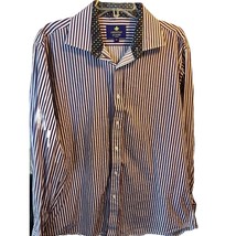 Christian Aujard Paris Mens XL Purple Striped Long Sleeve Button Up Cott... - $14.85