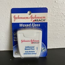 Vintage Johnson &amp; Johnson Reach Waxed Floss Unflavored 55 Yard NEW Sealed - £11.52 GBP